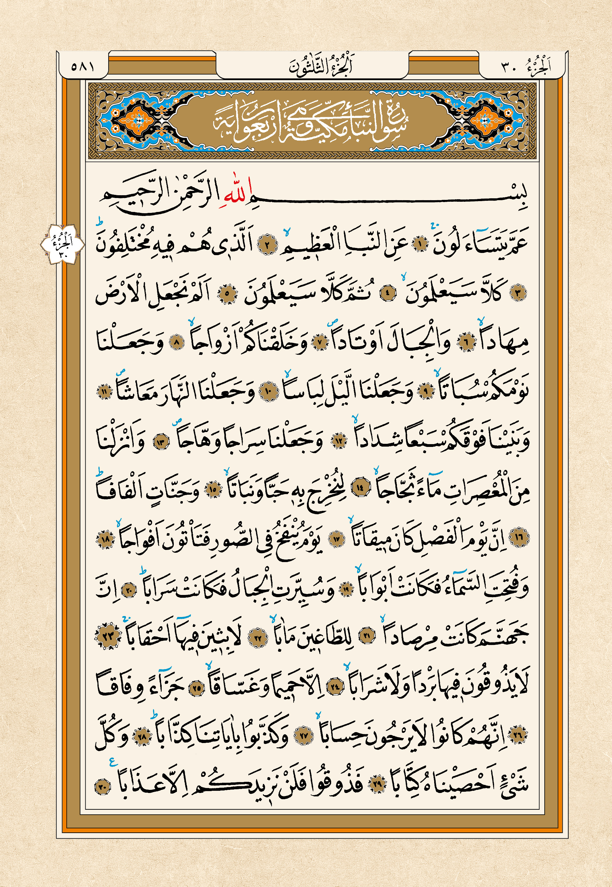 Kur'an-ı Kerim — 581. sayfa